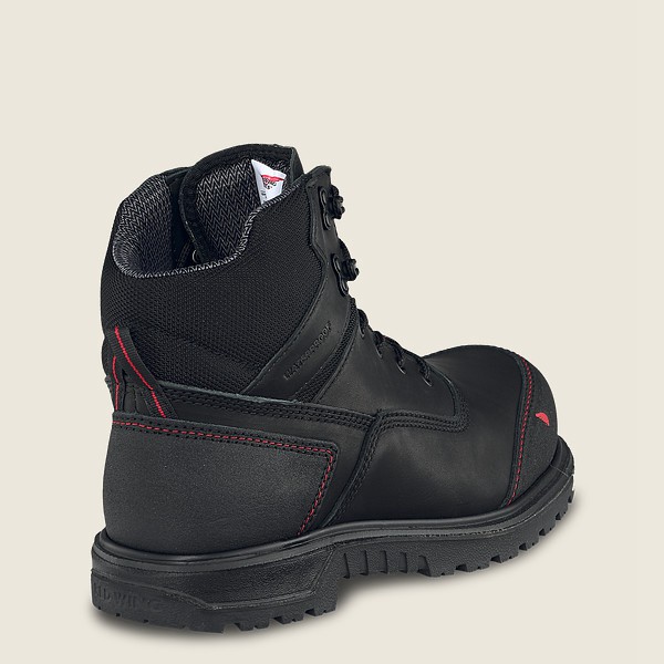 Red Wing Safety Boots Black/Grey - Mens Brnr Xp - 6-inch Waterproof Toe - 6312-JLURK